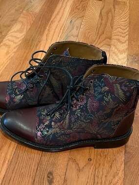 TAFT The Jack Boot in Paradise Print Jacquard and Leather